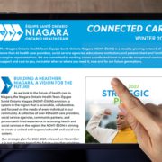 A person scrolling the Connected Care newsletter on their tablet.