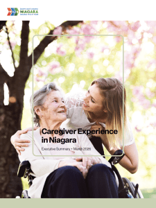 Caregiver Experience in Niagara - Cover of Executive Summary